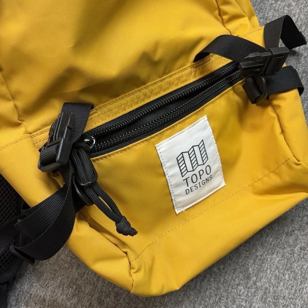 Topo Designs Rover Pack Mini All Yellow Cinch Top Backpack Small Laptop Fits